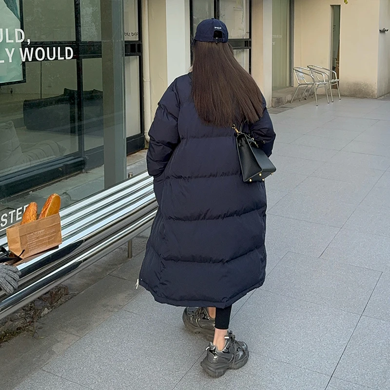 Winter girl's medium to long fur collar cotton coat 2025 new style children's autumn thick cotton coat imitation fur boy's coat