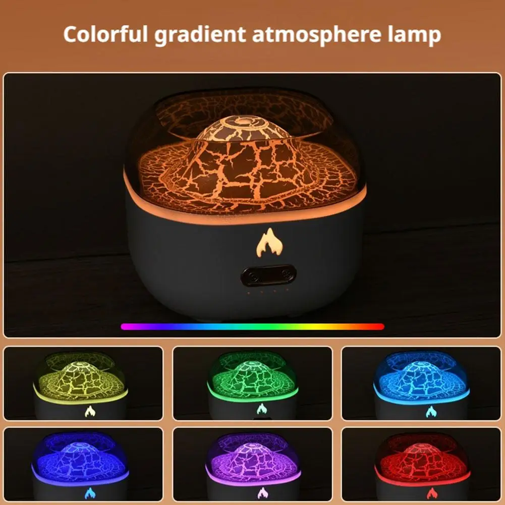 Volcano Simulation Atmosphere Lamp Humidifier, Desktop Bedside Atomization Lamp Lava Light Effect Home Decor No Essential Oil