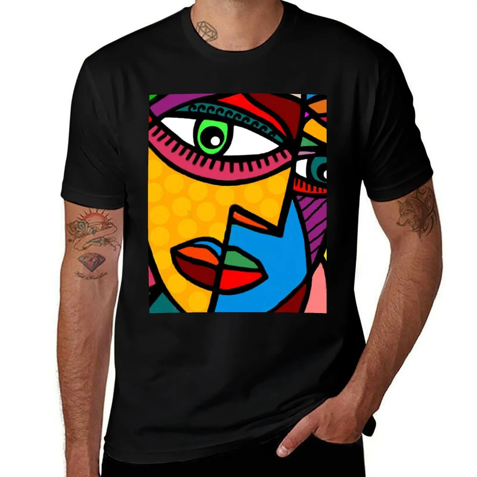 

for t Face cotton man man designer shirt t heavy Funky T-Shirt Abstract t cotton shirts shirts