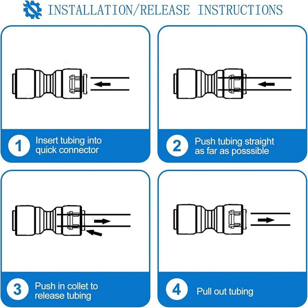 15FT 38 RO Water Tubing with Push to Connect Fittings for Refrigerators Ice Makers and Water Purification Devices