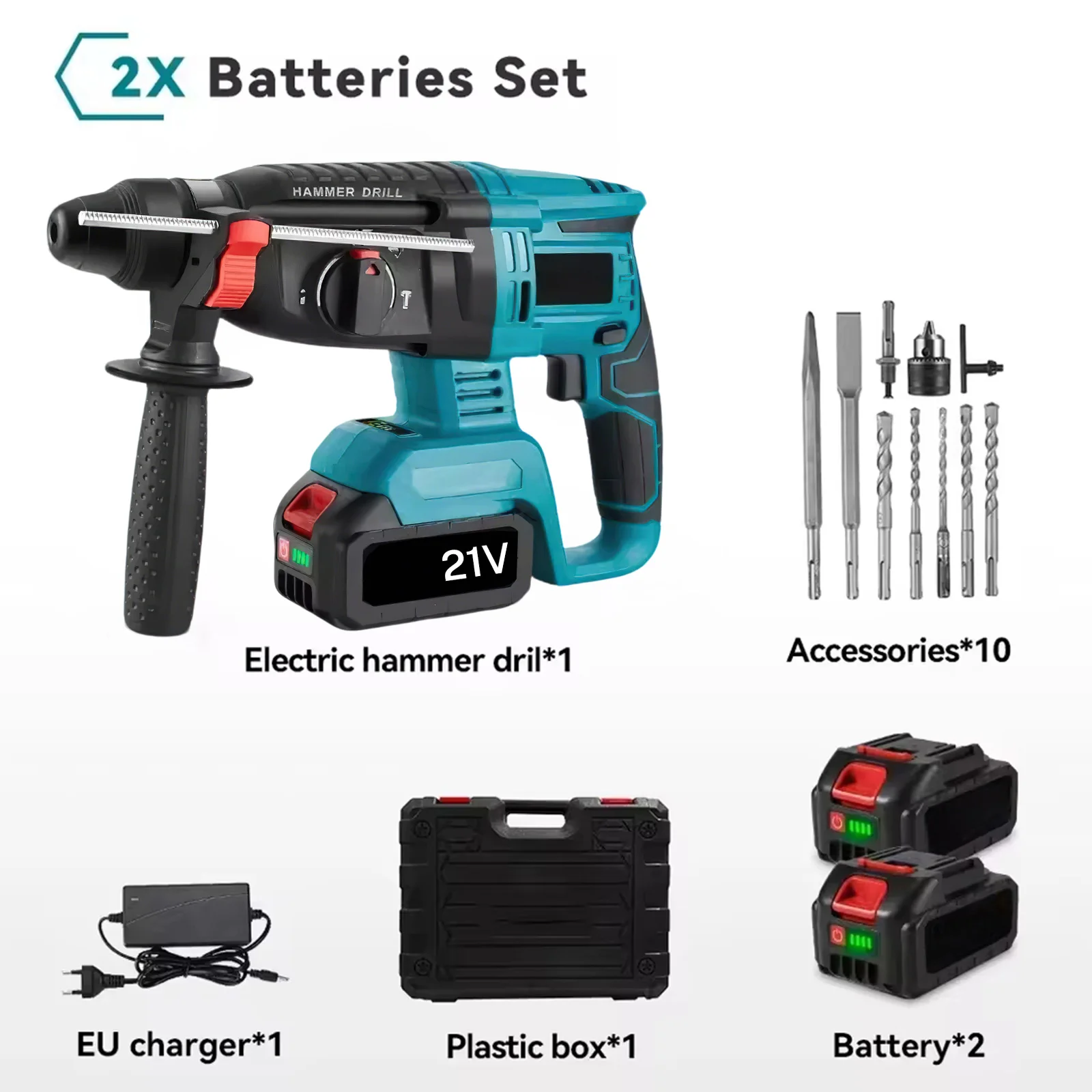 26-mm-Akku-Schlagbohrmaschine mit bürstenlosem Motor, Drehhammer, hohes Drehmoment, elektrischer Schraubendreher, variable Geschwindigkeit, Vorwärts-/Rückwärtslauf, Lithium-Akku, Elektrowerkzeug,