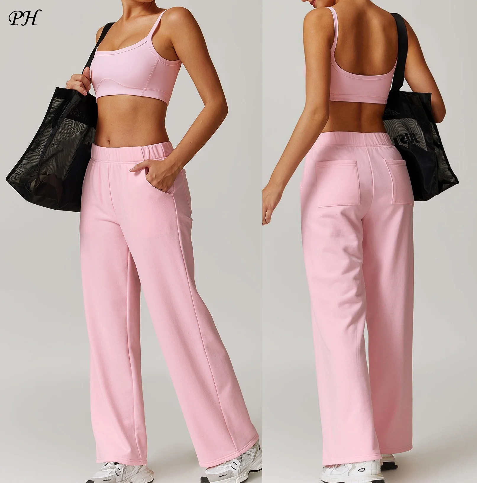 

Autumn Winter Leisure Sports Set Women High Waist Wide Leg Yoga Set Comfort Outwork Tracksuit Fitness Running Sportswear 2024