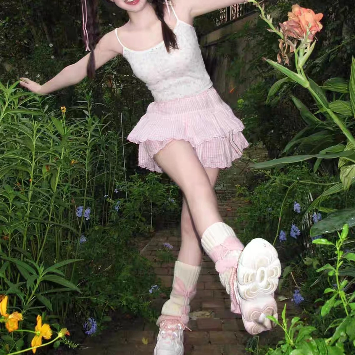 

Лето 2022, японская летняя юбка Cutecore Kawaii, женская юбка с высокой талией, розовая клетчатая юбка с принтом и вышивкой, модные мини-юбки Y2k