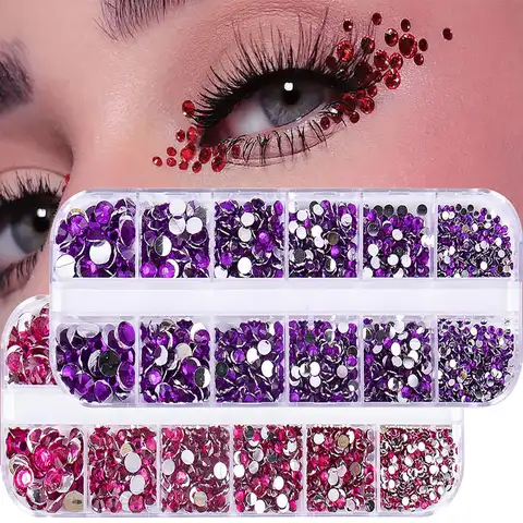 Luxury Nail Rhinestone Small Irregular Beads Mixed Size Crystal Stone Red/Purple/AB Gems Nail Jewelry Nails Art Accessories 8Q#P