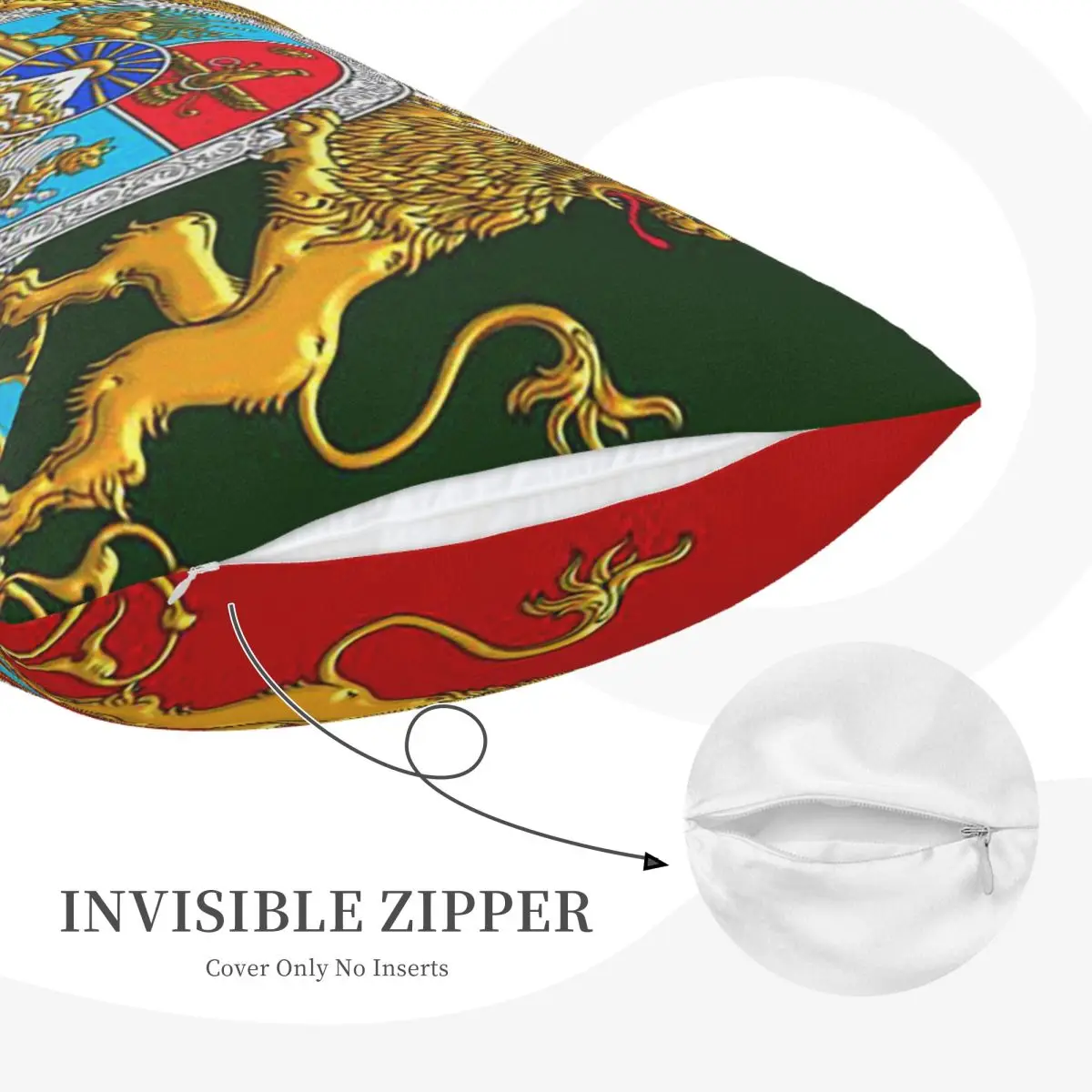 Imperial Coat Of Arms Of Iran Iranian Lion Rectangle Pillowcase Cushion Cover Decor Bedroom Bed Home Comfort Throw Pillow