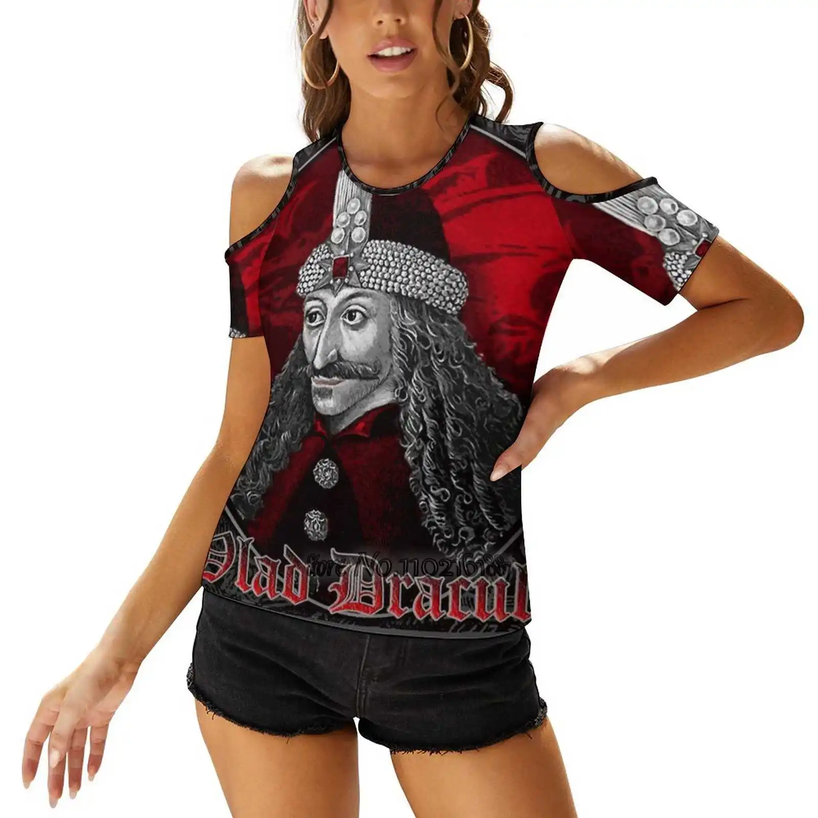 Vlad Dracula Gothic Woman Tshirts Printed Tops Fashion Graphic T Shirt Harajuku Short Sleeve T-Shirt Vlad The Impaler Gothic