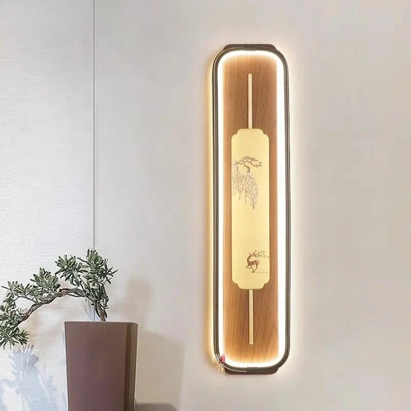 New Chinese Style Zen Wall Lamp Enamel Color Bedroom Bedside Light Living Room TV Background Decorative Lighting 2025
