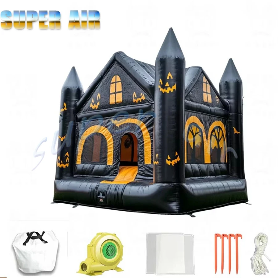 Nadmuchiwany duchy-wyprawca na Halloween z dmuchawą, aktywności imprezowe, sprzęt do zabawy dla dorosłych w domu, zamki dmuchane do wynajęcia na festiwal.