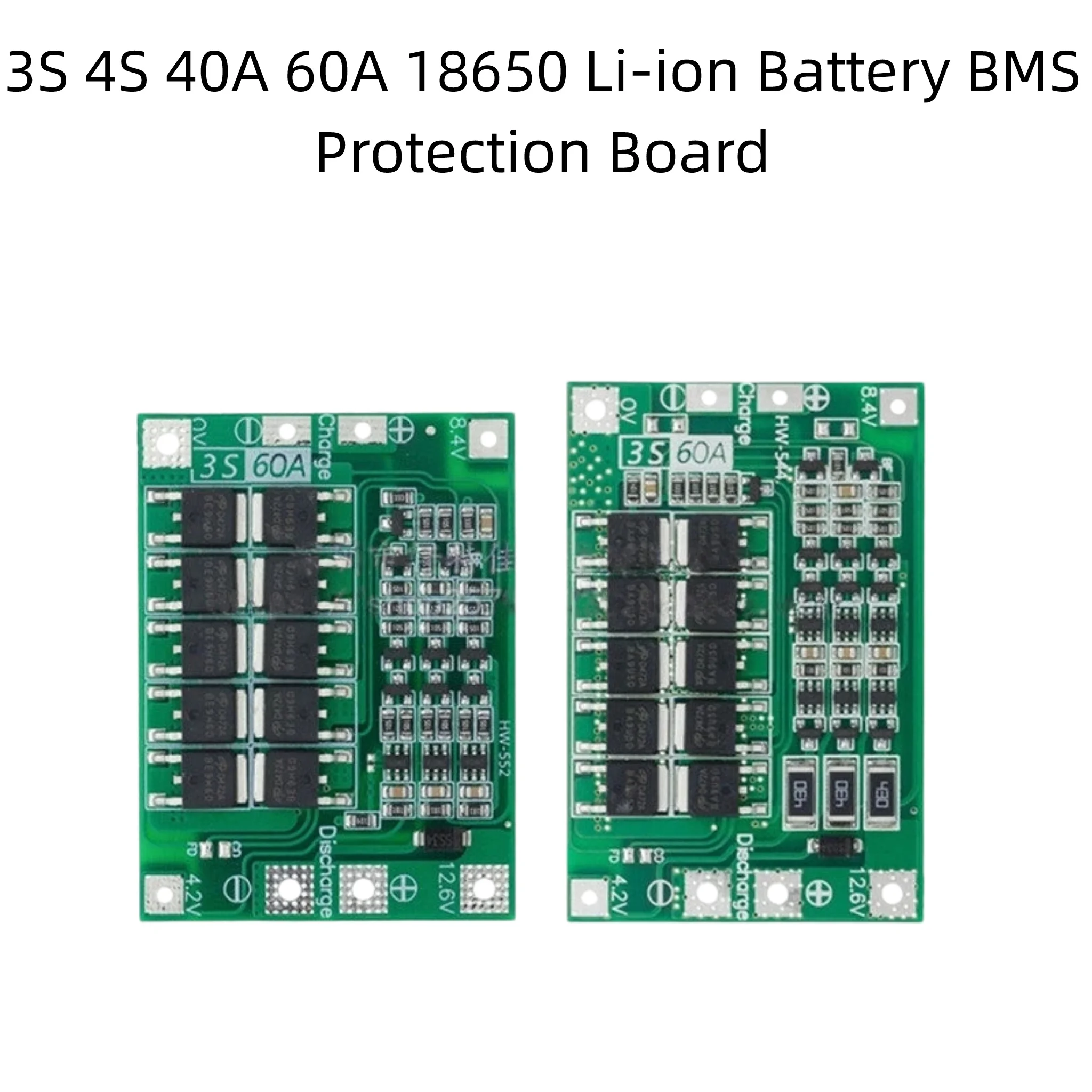 3S 4S 40A 60A 18650 Li-ion Battery BMS Protection Board, Enhanced & Balance Version, for 12V Power Drill Battery Pack DIY