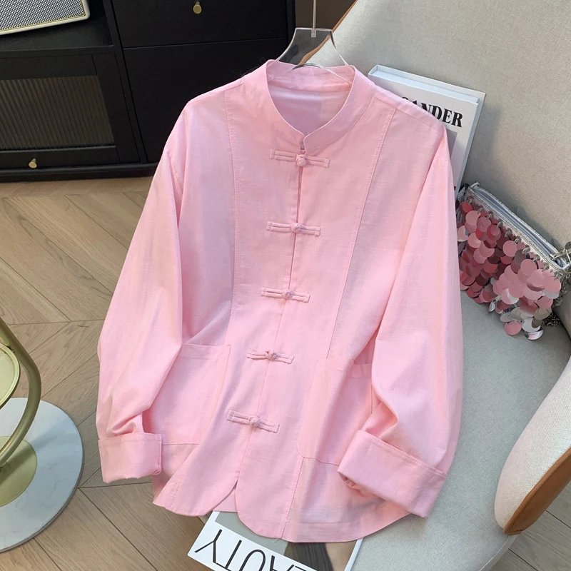 جديد الصينية Sle فضفاض طويل Sve معطف المرأة Faionable كيت سترة واقية أعلى ربيع الخريف خمر زر مطرز