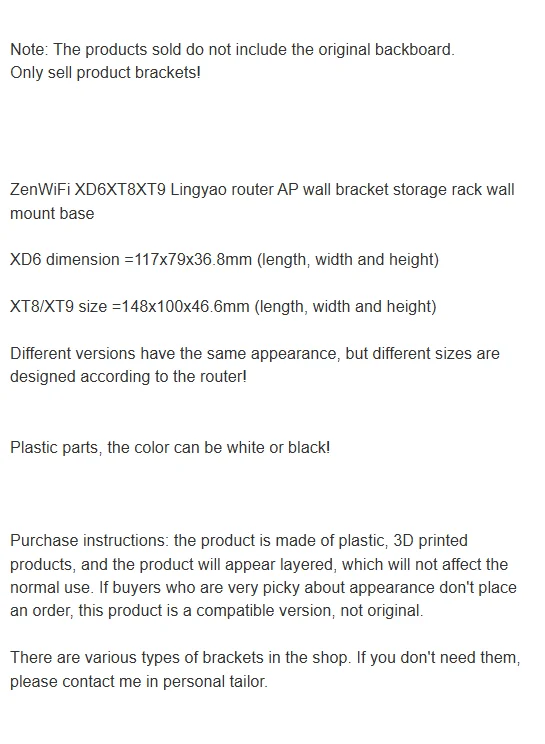 WYORESY for ASUS ZenWiFi XD6 XT8 XT9 Mesh Router Wall Mount Bracket Hollow Ventilation Space Saving Home Wifi Stable Storage