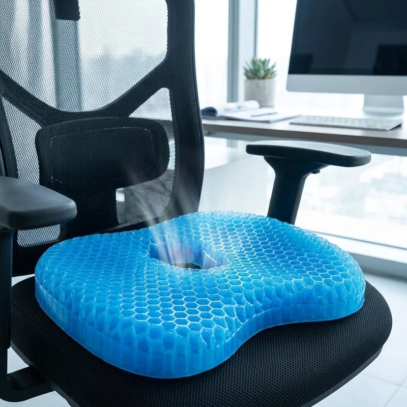 Multifunctional Gel U Shape Seat Cushion Breathable Comfort Pad Tailbone Support Cushion for Home Office Chair