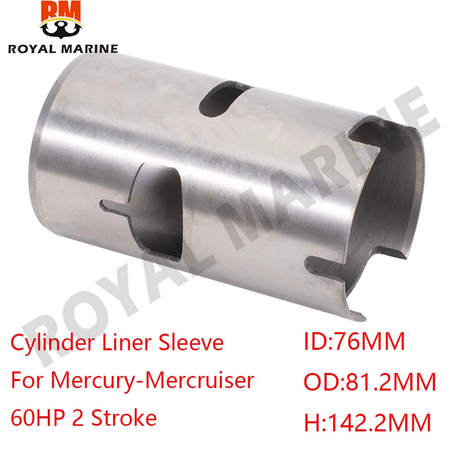 Outboard Motor Cylinder Liner Sleeve For Mercury-Mercruiser Marine 60HP 90HP 2 stroke Boat Engine replaces Parts