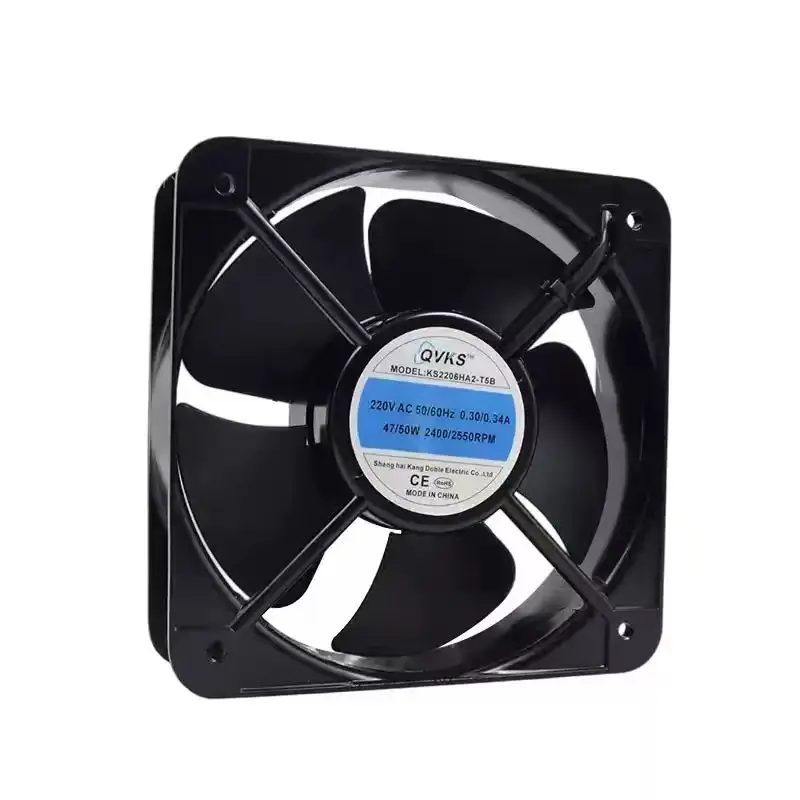 For QVKS KS2206HA2-T5B AC 220V 2400RPM 22060 220x220x60mm Dual Ball Bearing Metal Welder Server Inverter Chassis Cooling Fans