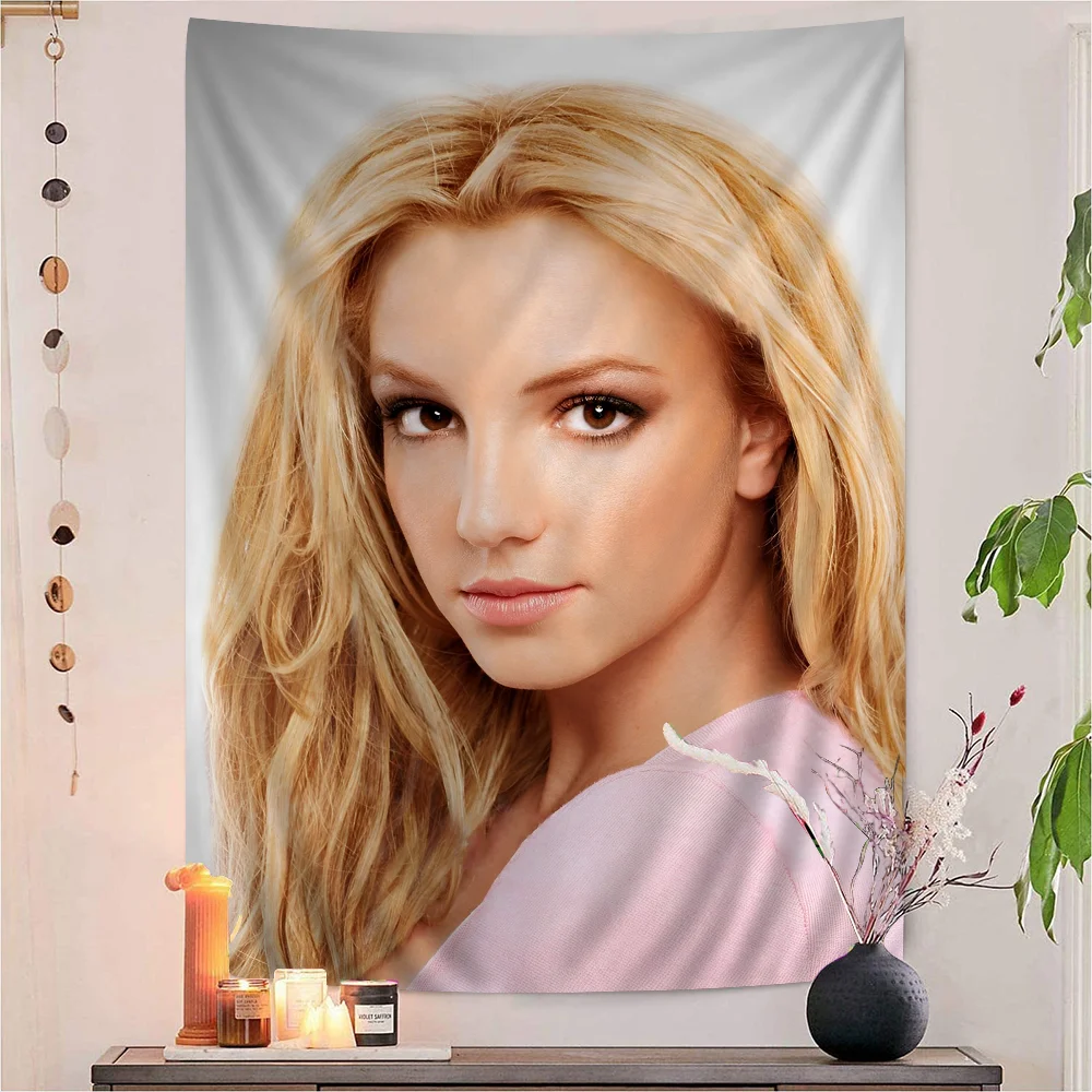 Singer B-britney S-spears Cartoon Tapestry Home Decoration Hippie Bohemian Decoration Divination Home Decor