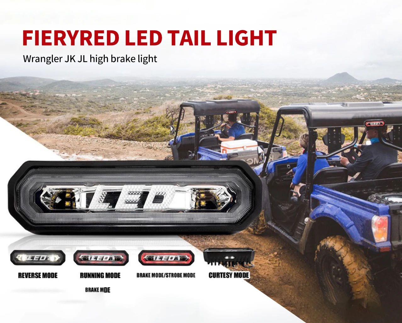 

UTV Chase LED taillights 5 mode brake lights Can Am Maverick KEMIMOTO 1.65-2“ The X3 is compatible with Polaris RZR 1000 XP 800