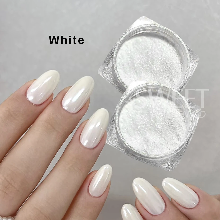 2 stks Maanlicht Blauw Aurora Chrome Nagels Poeder Glitter Wrijven op Poeder Spiegel Pigment Nail Art Supplies Manicure Decoratie