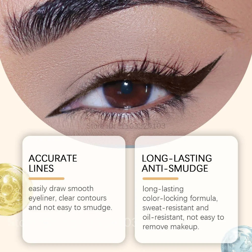 อายไลเนอร์กันน้ําสีน้ําตาล Smooth Matte Eye Liner Long Lasting Non Smudging สูงสีดินสอเขียนคิ้ว Punk Eye แต่งหน้า