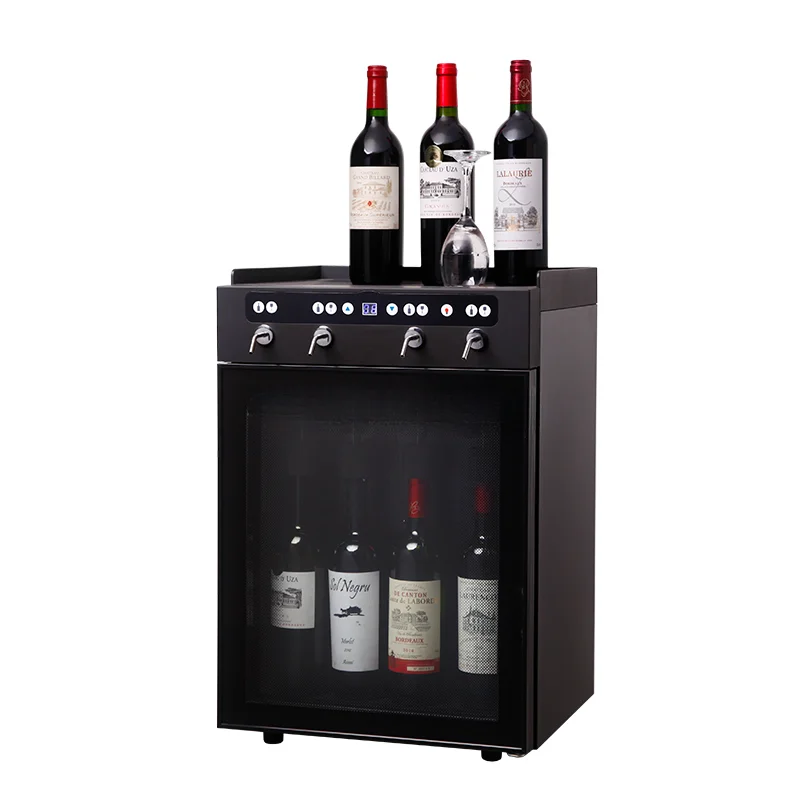 Mini Home Use 4 Bottles Refrigerator Wine Cooler Black Red wine Keep Fresh