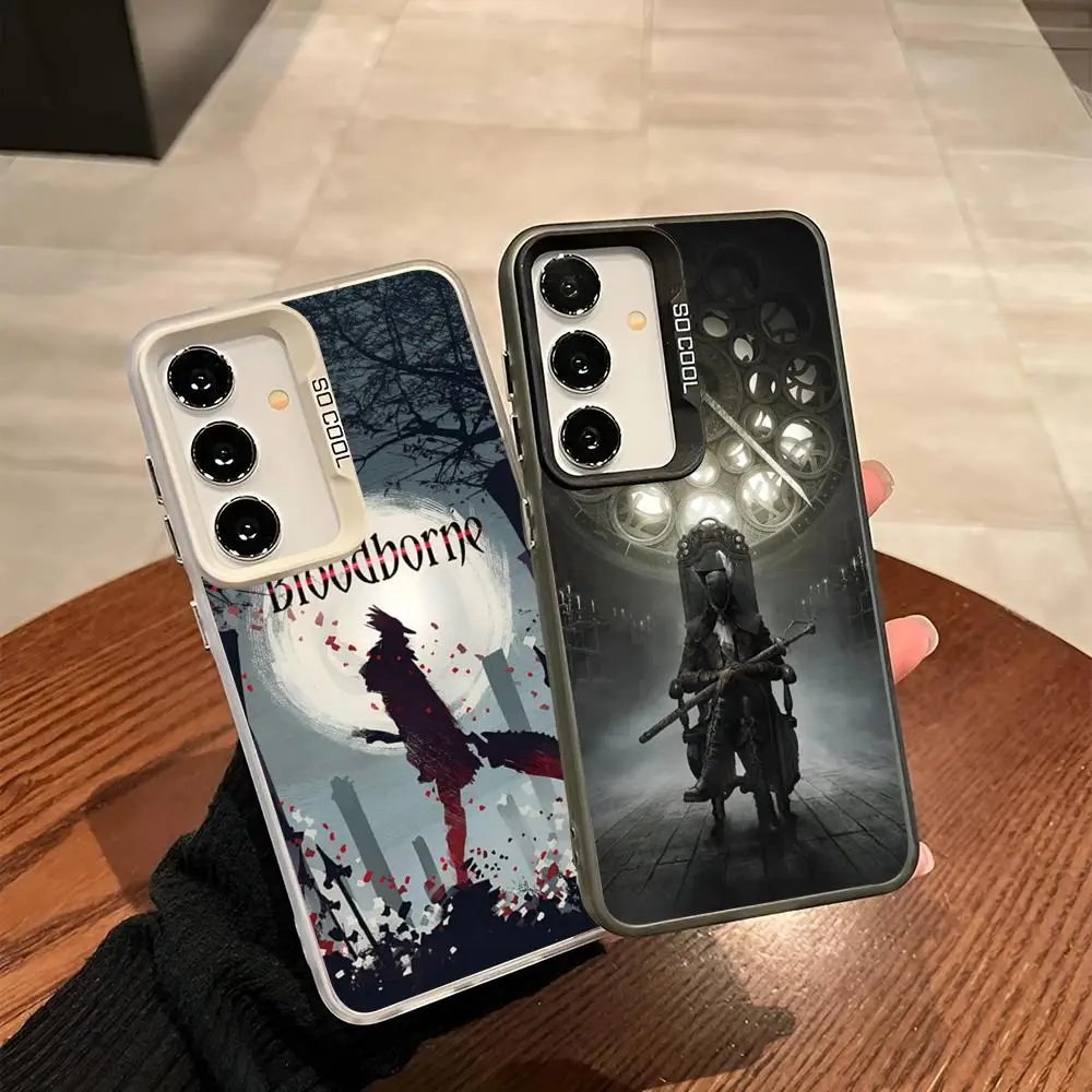 

Bloodborne Phone Case For Samsung Galaxy S24 S23 S22 S21 S20 Note20 Ultra Plus Fe colored silver Cover