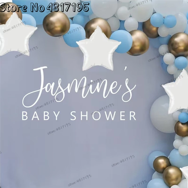 Baby Shower Wall Stickers Custom Names Vinyl Sign Decals Welcome Board Decoration Personalized Baby Birthday Party Stickers