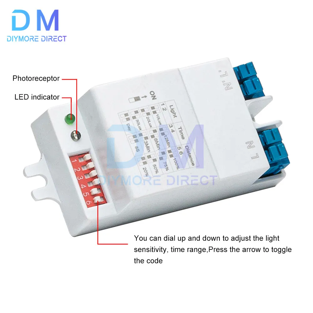 5.8GHz LED Microwave Radar Sensor Light Switch Human Body Motion Induction Sensor Controller Switch AC 220V-240V