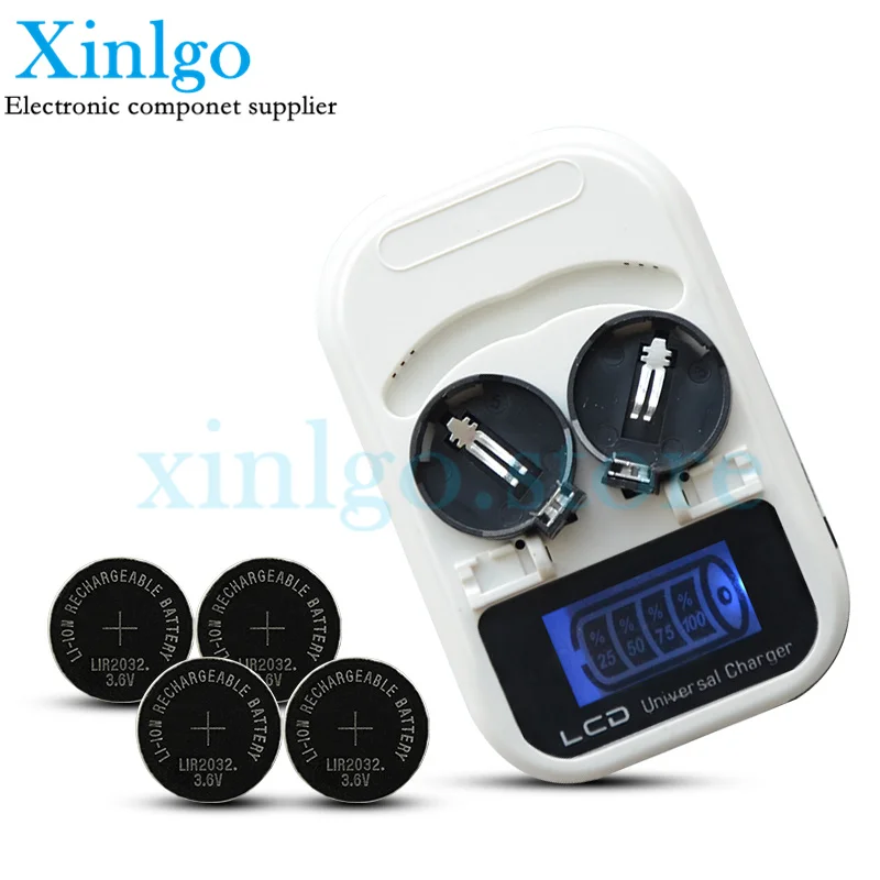 3,6 V Universal Lcd Plug-Taste Batterie Ladegerät LIR2016/LIR2025/LIR2032 Anzeige Intelligente 2 Slots