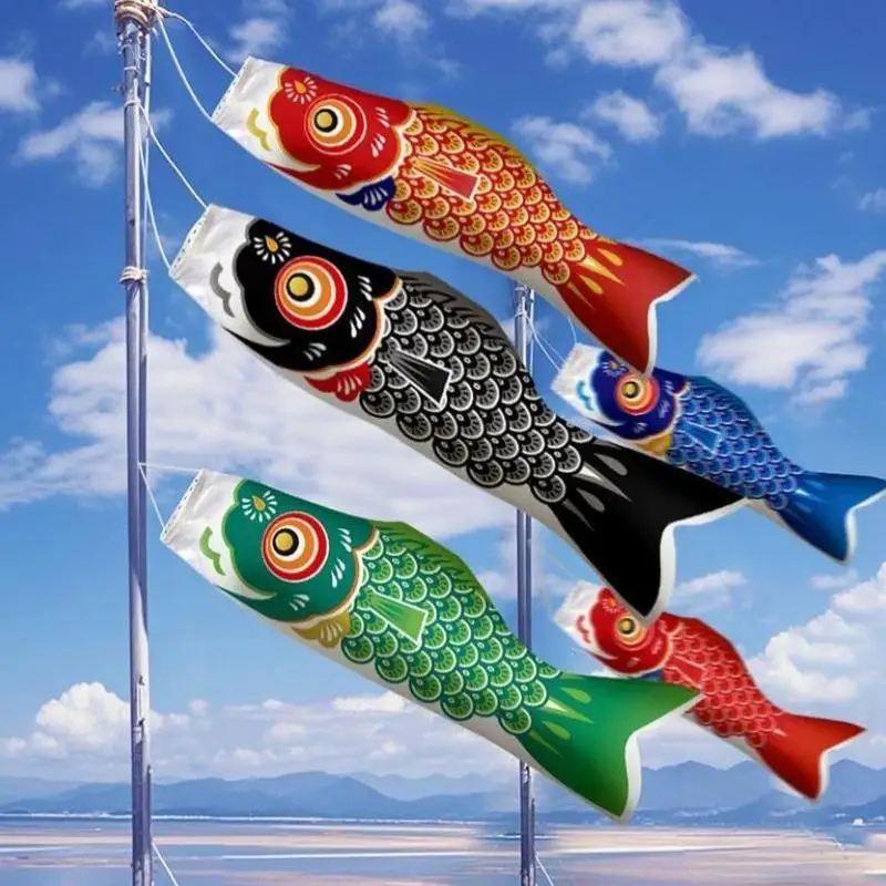 Traditional Japanese Koinobori Wind-proof Colorful Mini Carp Windsock Flag for Wedding Venue Decor Bridal Shower Gift
