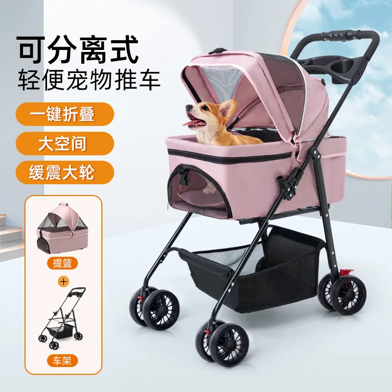 Pet Cat and Dog Carts Portable Folding Carts Small Pet Carts Dining Plates Pet Carts