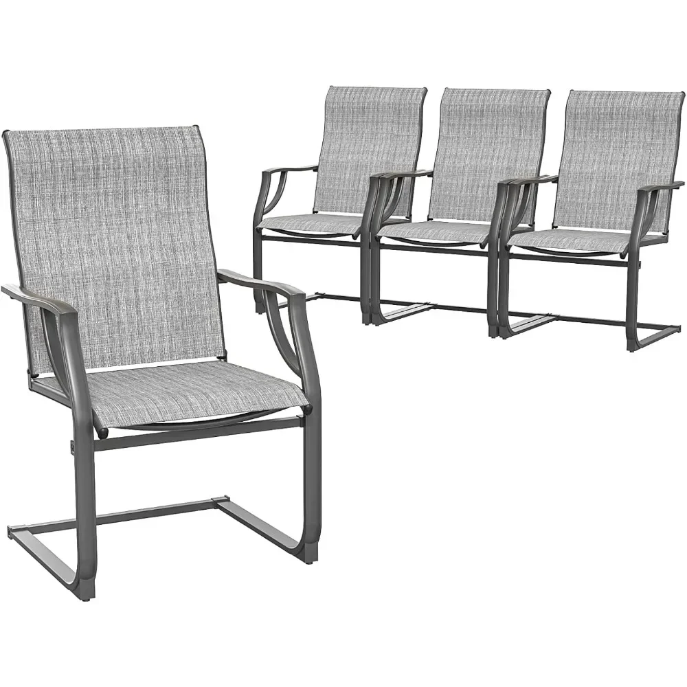 Patio Chairs Set of 4, Outdoor Dining Chairs for All Weather, Breathable Garden Outdoor Furniture for Backyard Deck