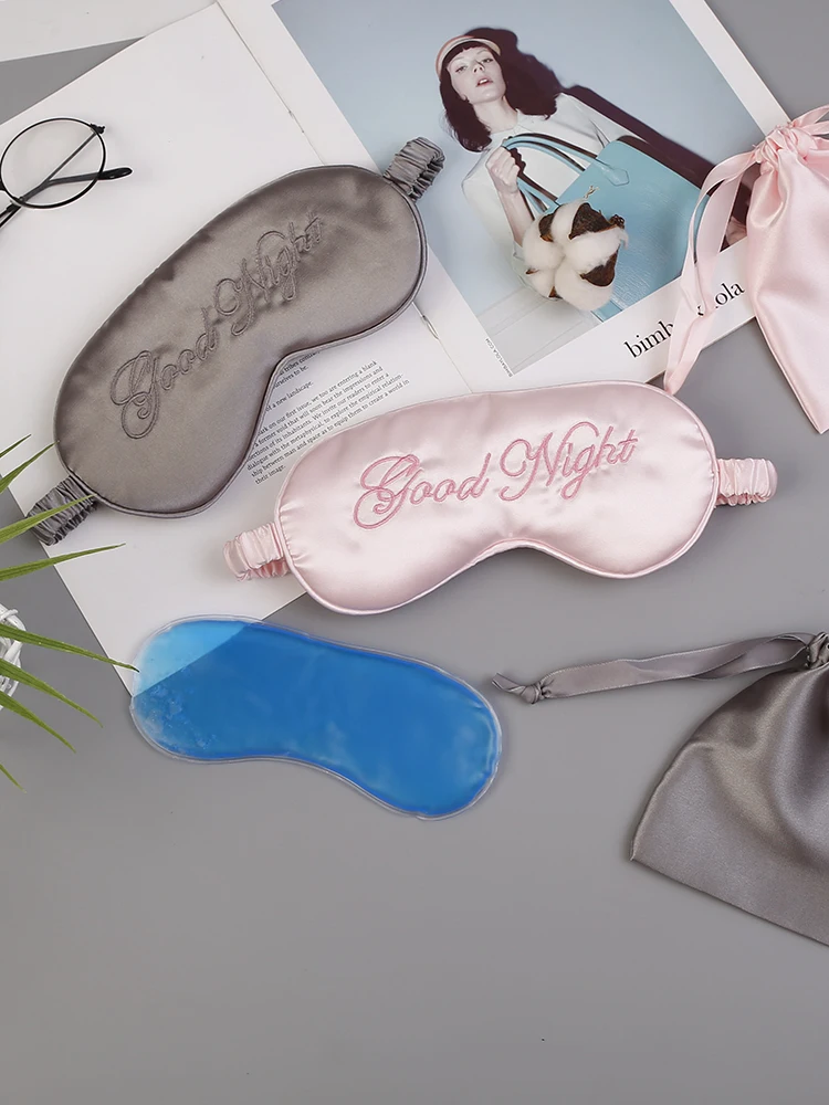 

Silk Feel Eye Mask Sp Blindfold Men Women Student Eye Protection Ice Pa Re Eye Fatigue Fre Simple Design
