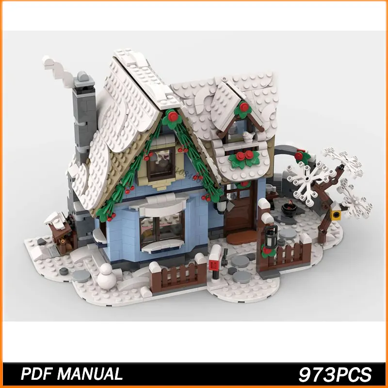 Moc ビルディングブロック サンタの訪問モデル テクノロジーブリック DIY 組み立て モジュール式シティストリートビューおもちゃ ホリデーギフト用 973PCS