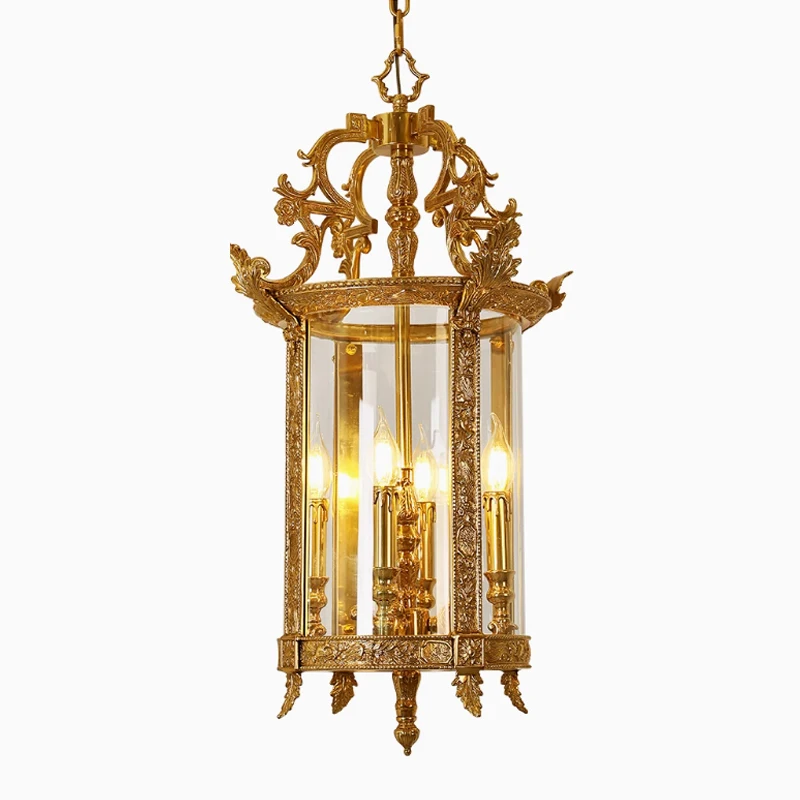 

French Chandelier European Dining Room Brass Porch Balcony Corridor Foyer Rustic Vintage Antique Luxury Light Fixtures