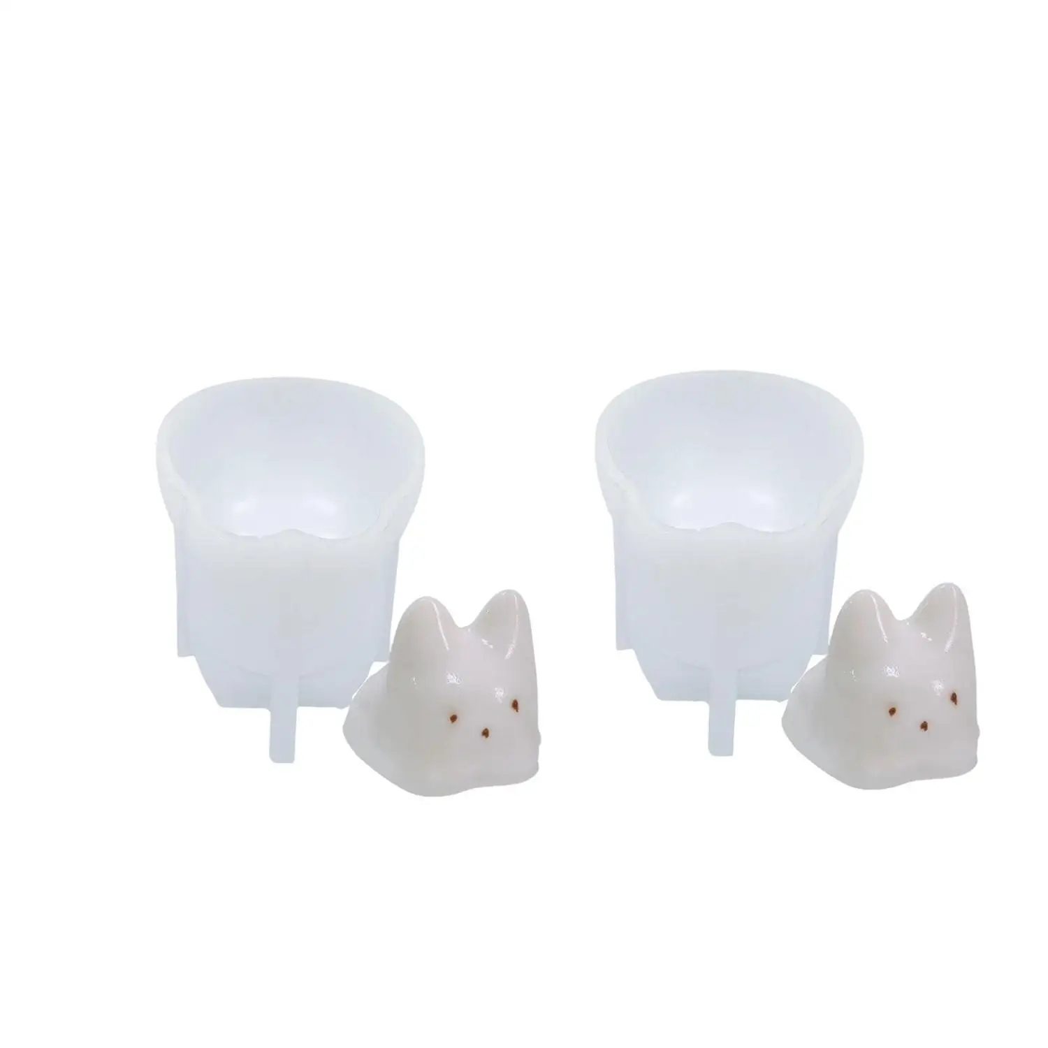 

2pcs Cat Milk Pudding Silicone Mold Halloween Jelly Bowl Cake Cute Cake White Cold Ice Powder Mold Cake Decoration Accessories