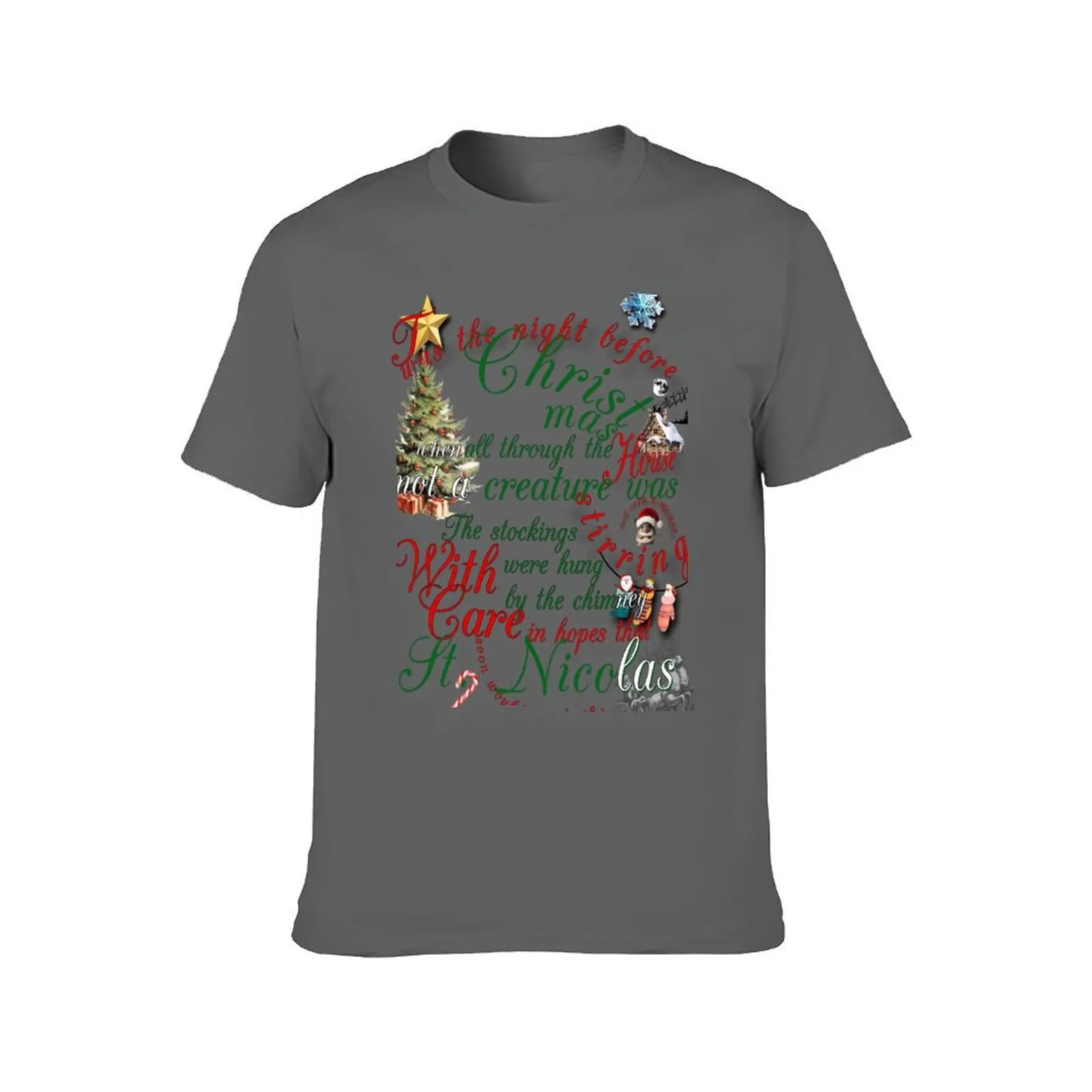 Twas the night before Christmas poem T-Shirt anime clothes boys whites tops mens t shirts pack