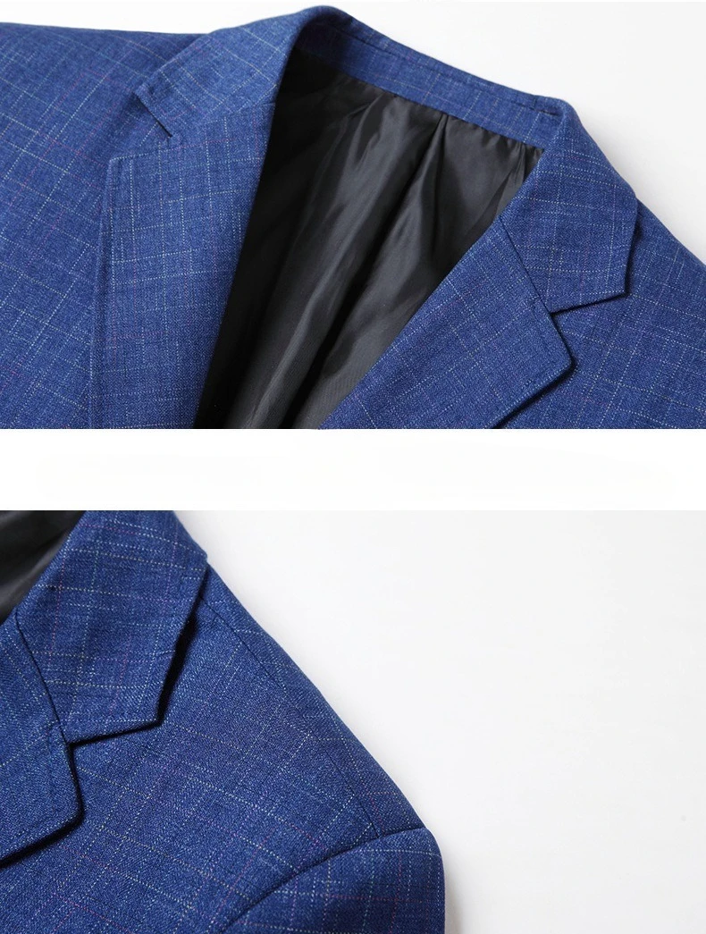 

Men's Blue Suit Jacket, Black Single-Button V-Neck Long-Sleeve Coat, Suitable for Business/Casual/Party Wear. 2026 New