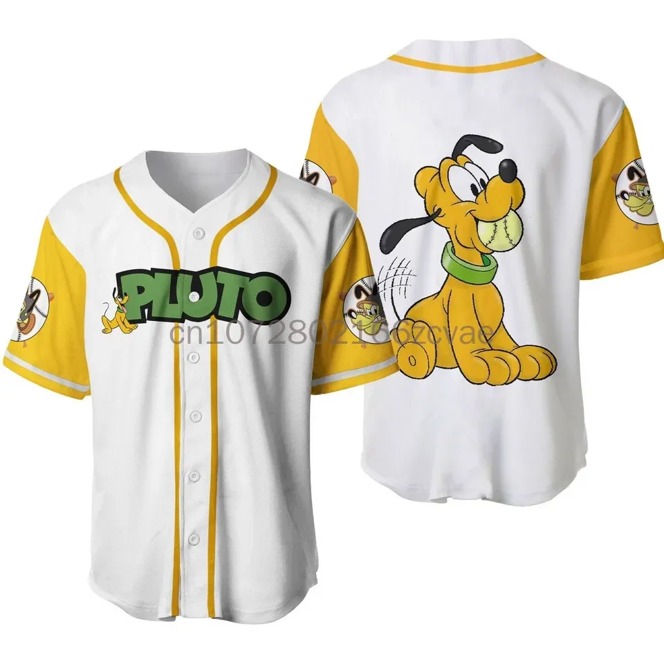 Maillot de baseball Disney PlAA avec nom personnalisé pour hommes et femmes, chemises d'uniforme de baseball Y-Disney, t-shirts de fête décontractés, nouveau, 2024