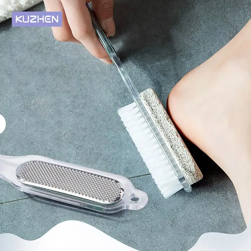 Multifunction 4 in 1 Practical Tool Foot Pumice Stone Dead Skin Remover Brush Bathroom Product Pedicure Grinding Tool