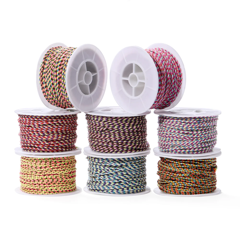 25m/Rolle 2mm bunte Baumwoll schnur Seil chinesische Knoten Makramee Schnur Seil geflochtenes Seil für DIY Armband Halskette Schmuck herstellung