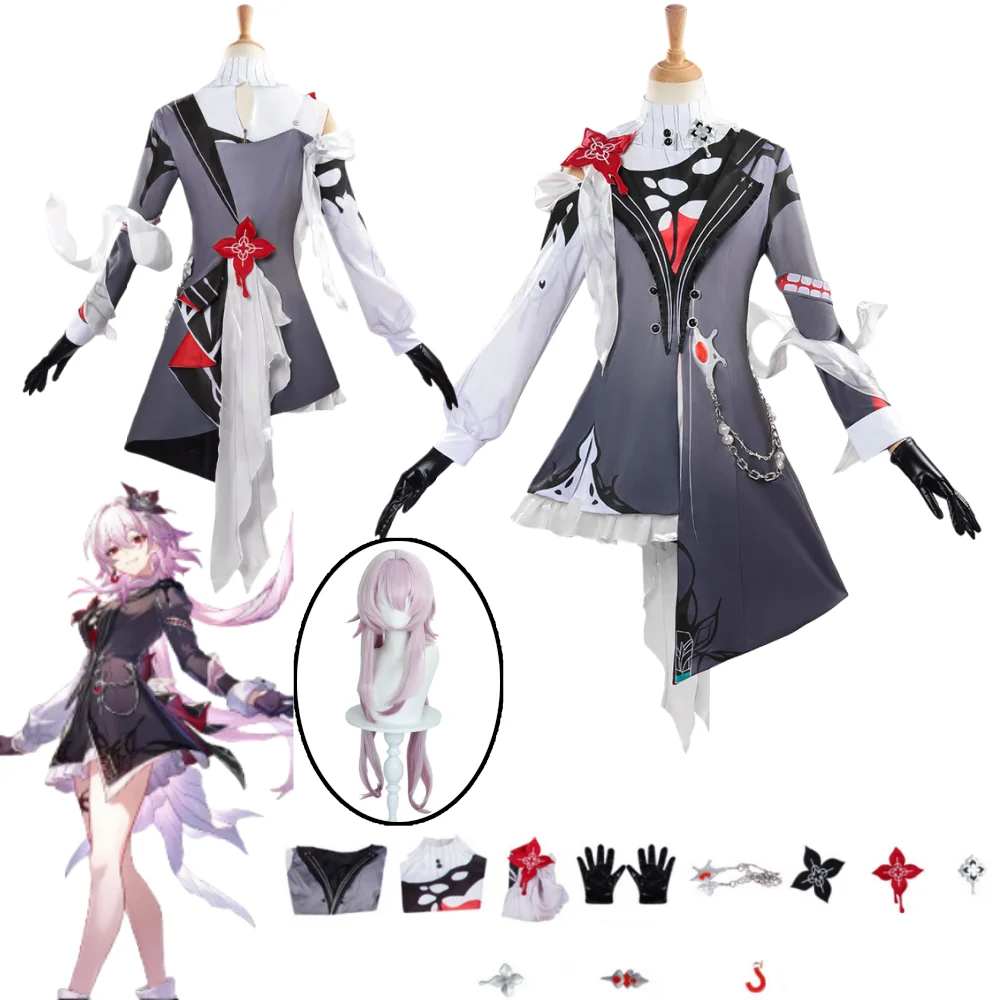 

Игра Honkai Star Rail 7 марта Косплей Костюм Полный комплект Парик Экипировка Униформа Evernight 7 марта Косплей Костюмы для ролевых игр