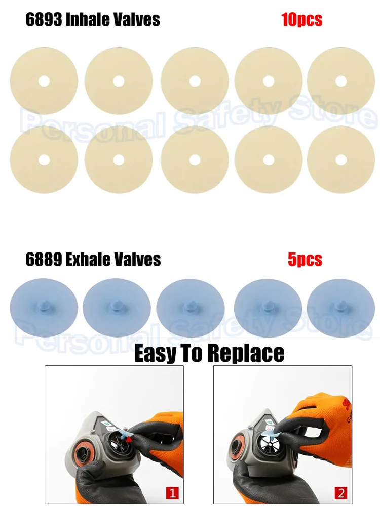 Accessoires de masque 6200 pour respirateur 6200/7502/6800 6889 6893 6895, vannes d'expiration d'inhalation, Gel de silice, remplacement de masque à gaz 6200