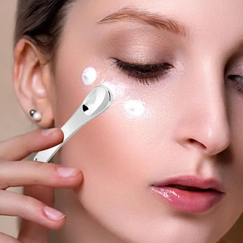 Metalowa szpatułka do makijażu 6X małe miarki wielokrotnego użytku aplikator kosmetyczny metalowa łyżka nawilżająca do kremu pod oczy akcesoria kosmetyczne