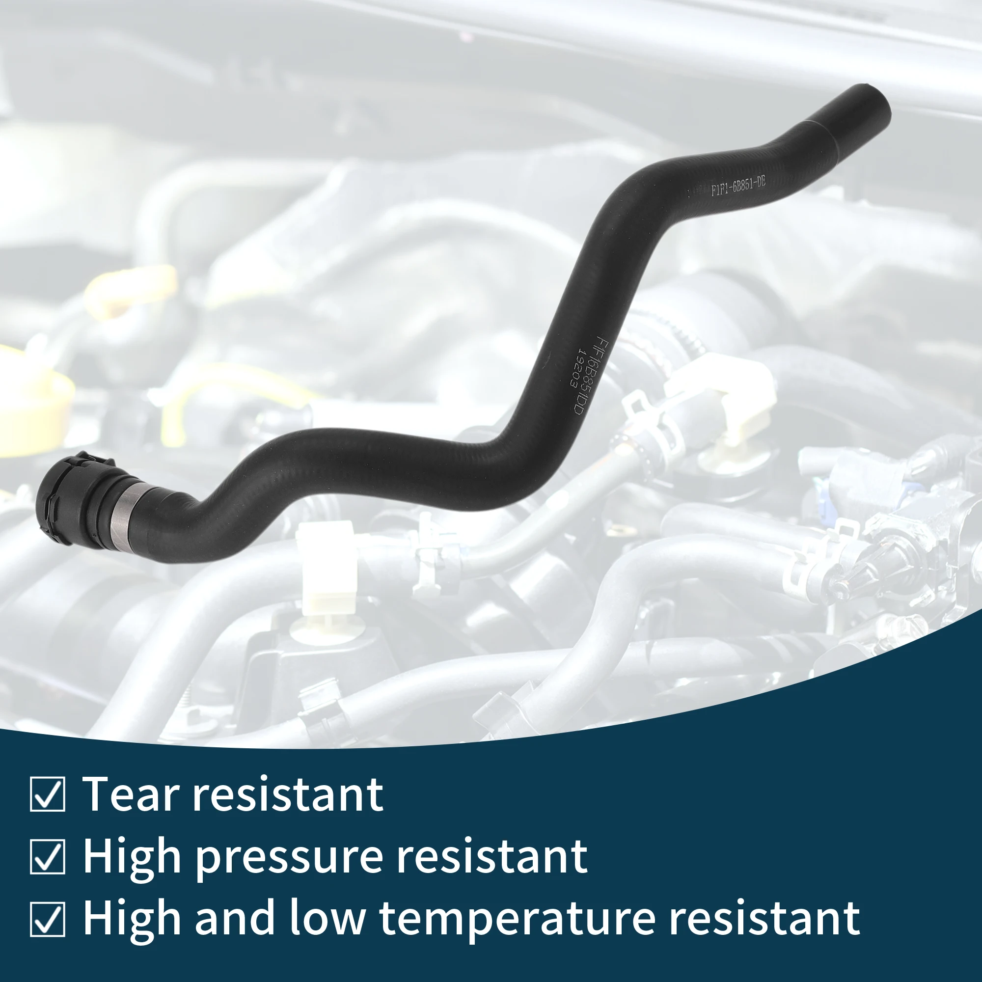 UXCELL Tubo flessibile per radiatore Tubo flessibile per riscaldatore Tubo di uscita per radiatore No.F1F16B851DD per Ford Focus 2015 Tubo per acqua di riscaldamento in gomma Nero