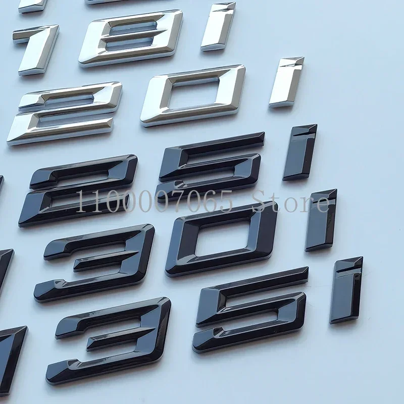 QA New Italian Font Letters 116i 118i 120i 125i 128i 130i 135i 140i Top ABS Emblem for 1 Series Car Trunk Nameplate Logo Sticker