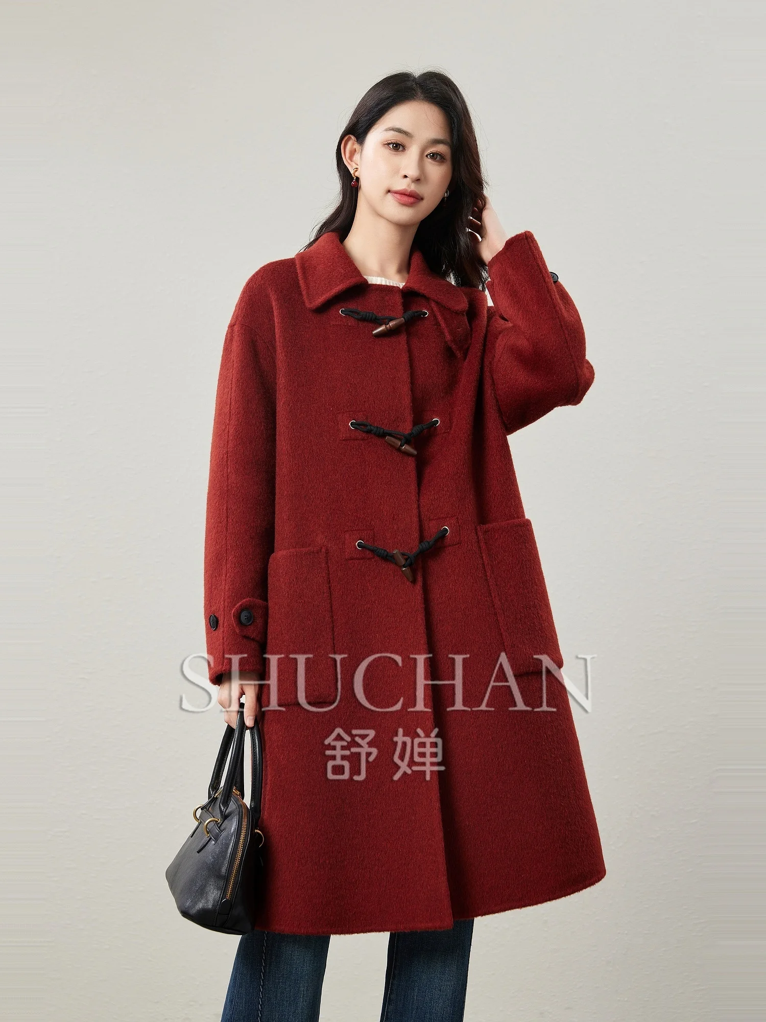 Warm Soft  All-wool Double-sided Coats for Women  Abrigos Mujer Invierno 2024 Coat Women Winter Jacket Pocket