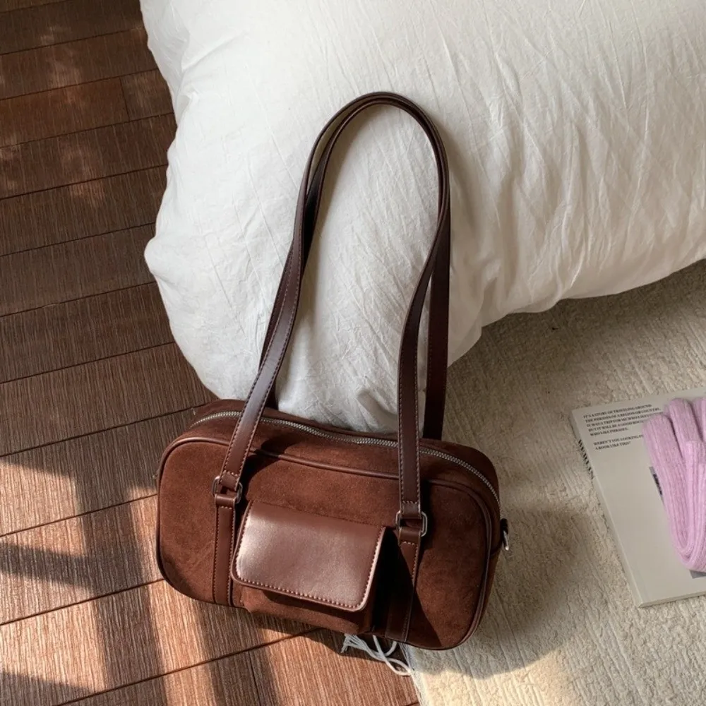 

Новая универсальная сумка для боулинга, замшевая сумка большой емкости для подмышек, сумка на одно плечо в корейском стиле для женщин