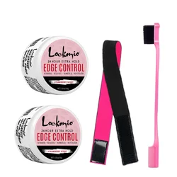 4pcs/Set 30g Edge Control Gel for Women Non-greasy Long Lasting Anti-frizz Wax Natural Ingredients Finishing Gel Cream and Brush