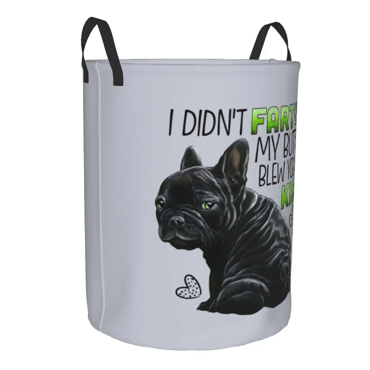 Cute French Bulldog Laundry Basket Foldable Funny Frenchie Pet Clothes Hamper for Nursery Kids Toys Storage Bin