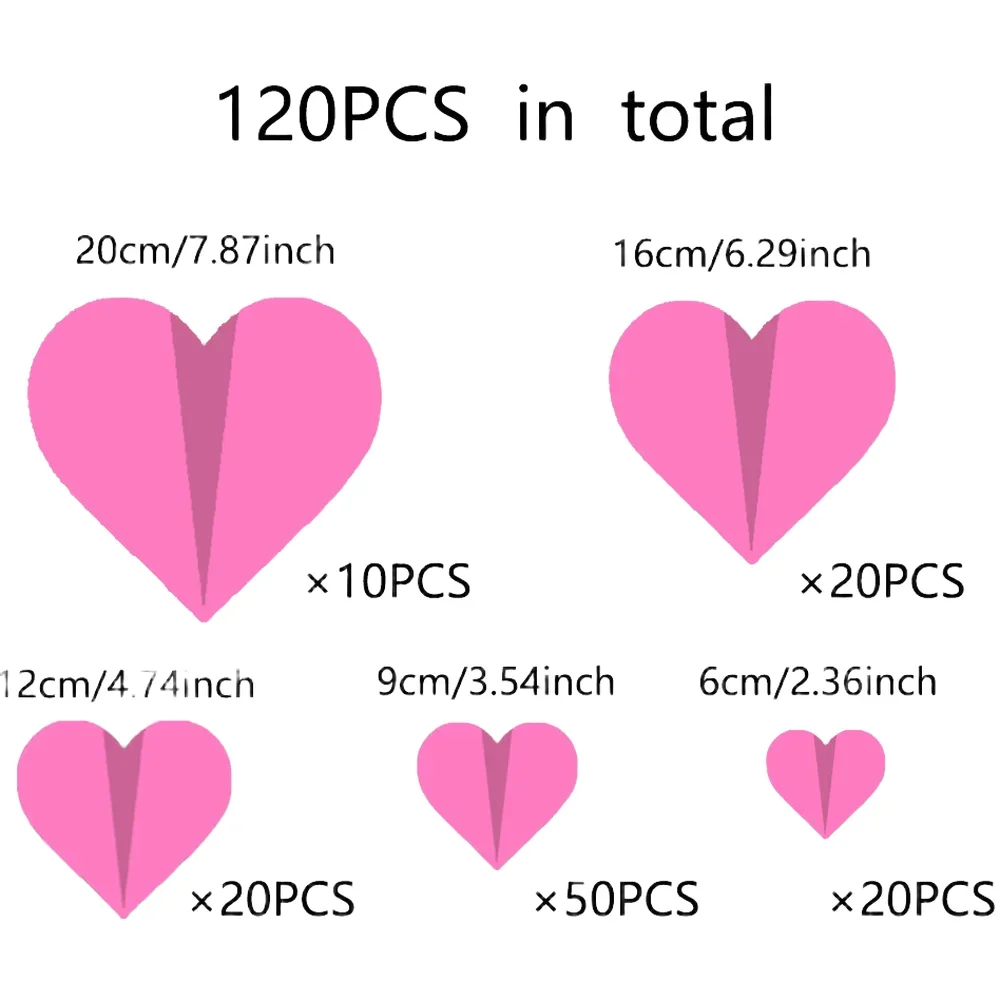 3D Heart Wall Stickers For Valentines Day Wedding Party With Multiple Sizes And Quantities For Creative Home Decoration