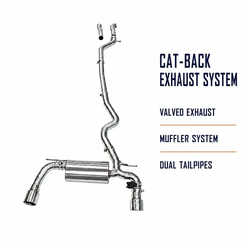 SS304 Valved Cat-Back Exhaust for BMW M140i F20 F21 B58 3.0T 2016-2019 Dual Tips Deep Tone Performance Tuning